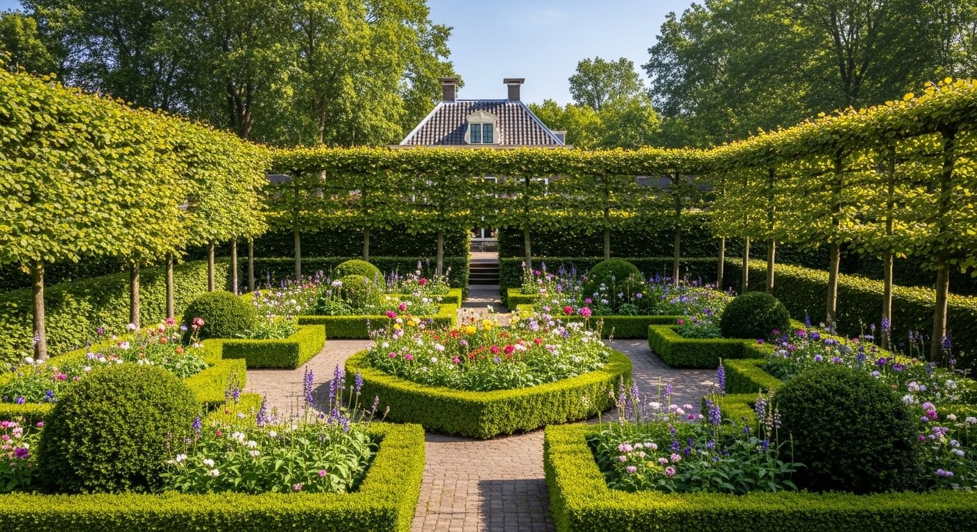 Prachtige onderhouden Nederlandse tuin
