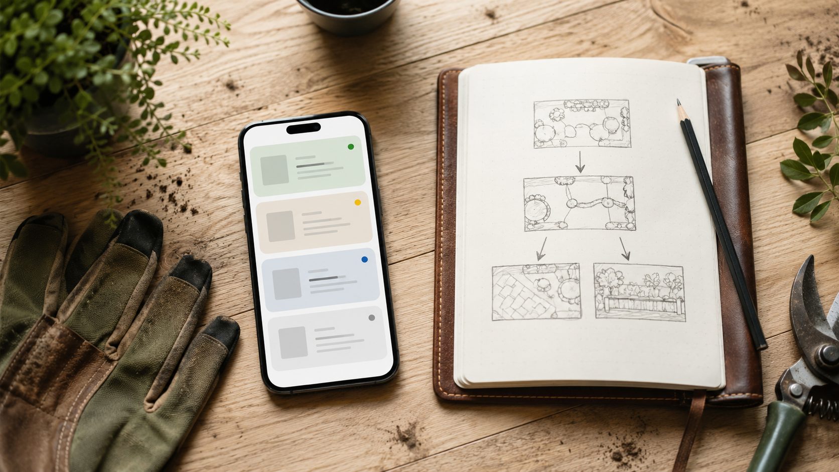 Flat-lay automatisering tools voor hoveniers