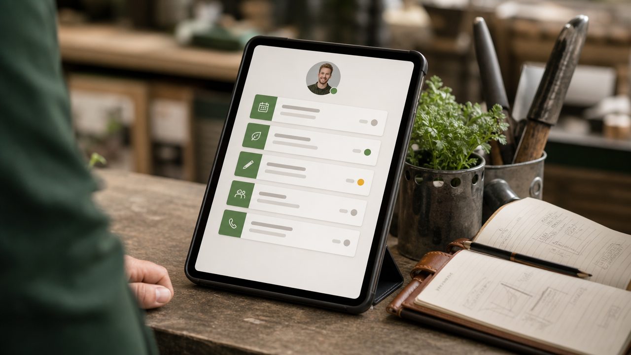 Klantprofiel met geschiedenis op tablet