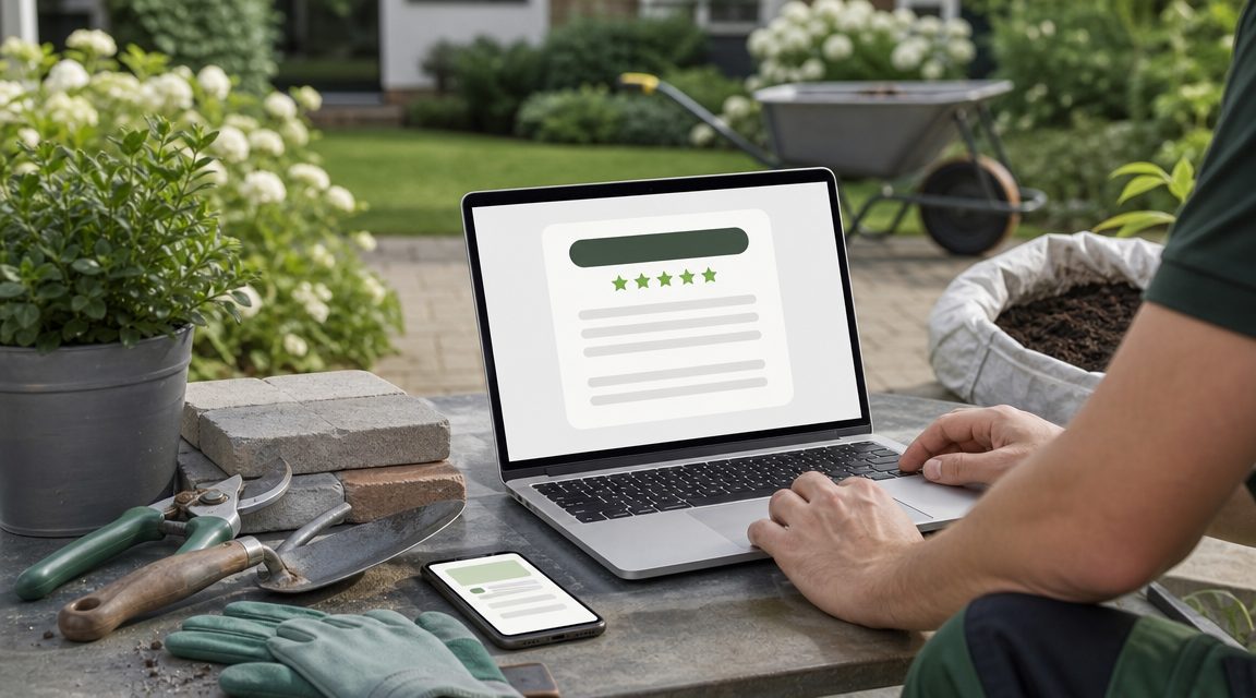Google Maps search result met 5-sterren rating voor hoveniers
